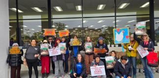 PHOTO: Direct Action Everywhere | The South Pasadenan | DxE activists protest outside of Trader Joe’s in South Pasadena, CA on May 4, 2025