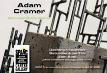SPARC Ignites June with Storytelling and Material Disruptions in South Pasadena PHOTO: SPARC | The South Pasadenan | Promotional image for Adam Cramer's "Material Disruptions" exhibition, showing a close-up of a sculpture with rebar and concrete