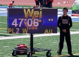 SPHS School Record Set by Sophomore TH Wei
