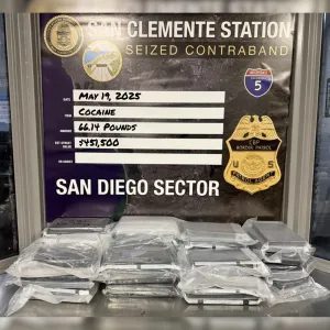 PHOTO: CBP | The South Pasadenan | Border Patrol agents assigned to the San Clemente station discover more than 66 pounds of cocaine.