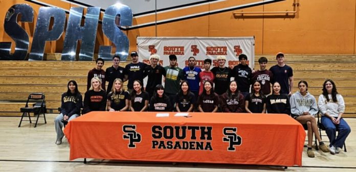 PHOTO: CB Richards | The South Pasadenan | SPUSD | SPHS student athletes gathered to celebrate continuing their academic and athletic careers in college next fall