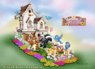 South Pasadena Rose Float | “Welcome to the Neighborhood” Design Unveiled for Upcoming 2027 Rose Parade Graphic: SPTOR | The South Pasadenan | "Welcome to the Neighborhood" Design Unveiled for Upcoming Parade