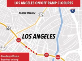 PHOTO: LA County Sheriffs | The South Pasadenan | Downtown L.A. Freeway Ramps Closed Amid Protests Over Immigration Raids