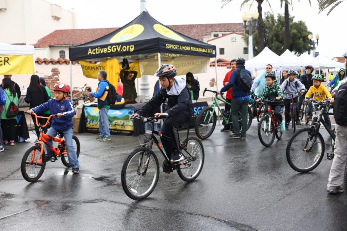 PHOTO Credit: ActiveSGV | The South Pasadenan | Mission-at-Twilight, a 5-mile open streets event for cyclists, walkers, scooters and skaters in South Pasadena, Alhambra and San Gabriel, will celebrate the summer solstice on Sunday, June 22. Food, games, and entertainment along the way will be part of the day. Of course, Gabe Sasquatch will be in the crowd