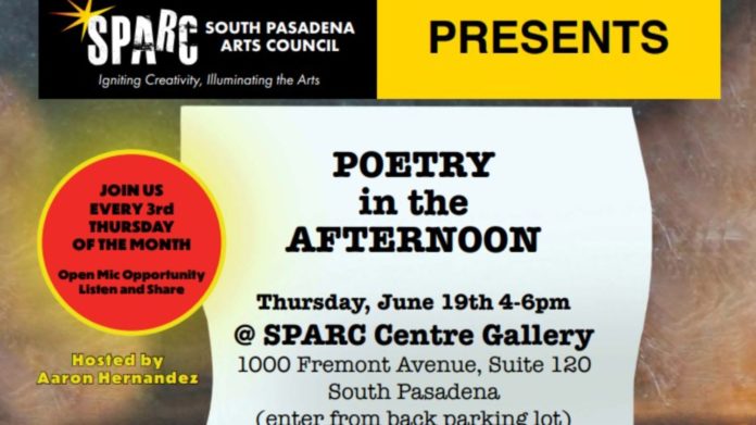 PHOTO: SPARC | The South Pasadenan | Poetry in the Afternoon Returns to South Pasadena with Mandy Kahn and Ron Koertge