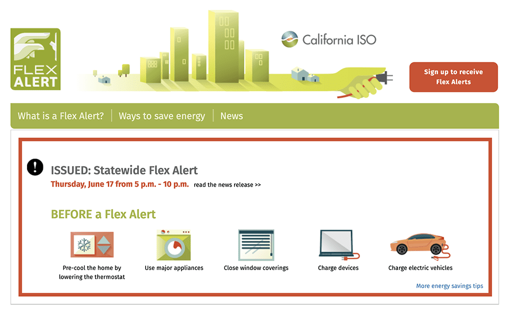 Rolling blackouts | The South Pasadenan | South Pasadena News FLEX Alert graph