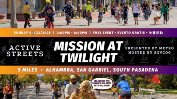PHOTO: South Pasadena Police Department | The South Pasadenan | Mission at Twilight: Open Streets Event Lights Up the San Gabriel Valley
