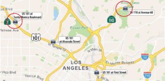 Graphic: Caltrans | The South Pasadenan | State Route 110 and U.S. 101 Closures