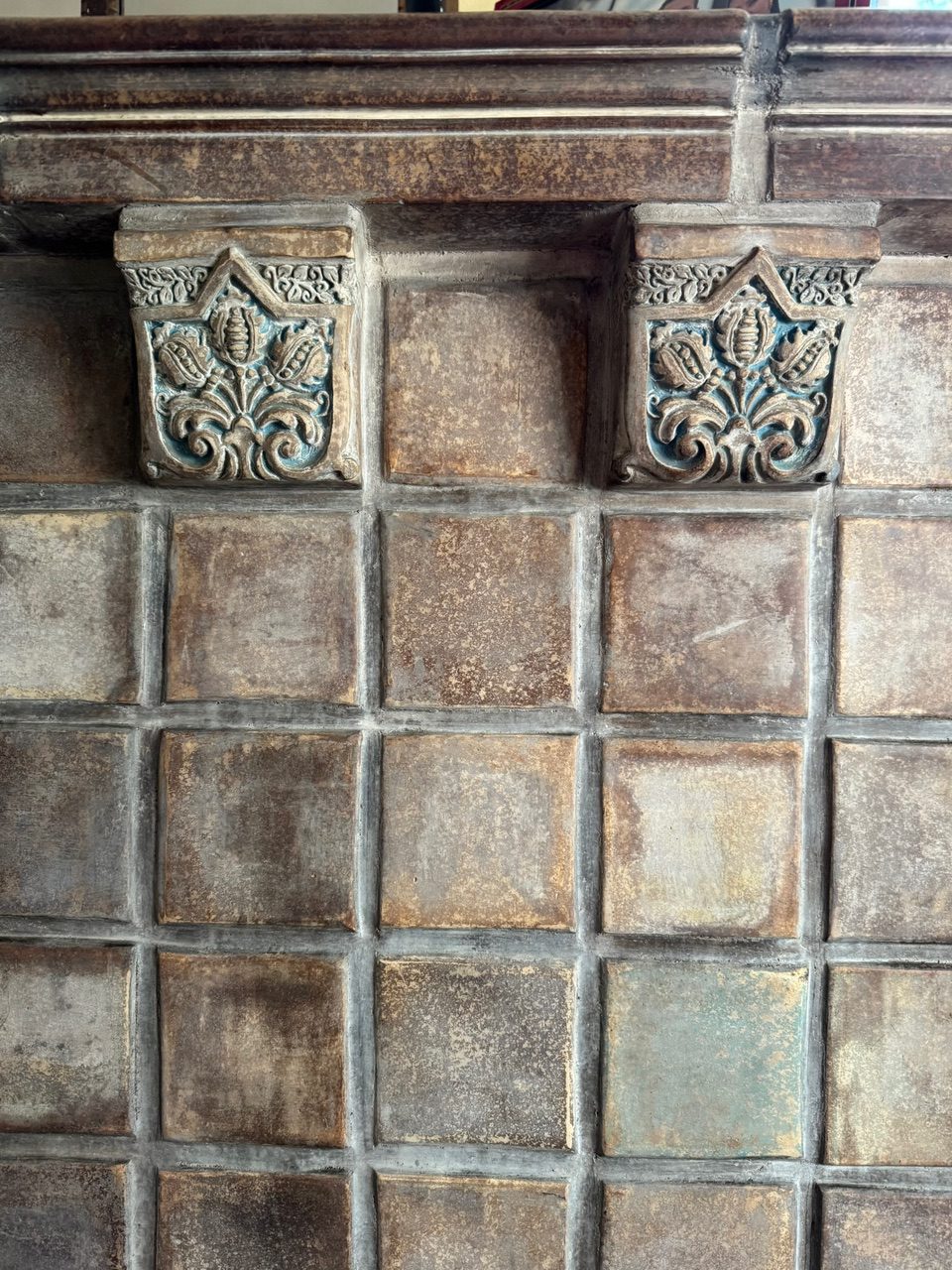 Photos by Jennifer Trotoux | The South Pasadenan | “Batchelder and colored Claycraft tiles on the fireplace of a 1910 home near the South Pasadena home near the Woman’s Club