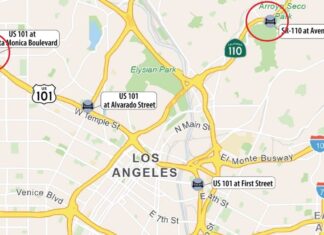 U.S. 101 Construction Update | Caltrans Cancels Planned Bridge Work Closures for This Week Graphic: Caltrans | The South Pasadenan | Overnight Closures for Bridge Work on U.S. 101 at Santa Monica Boulevard and State Route 110 at Avenue 60