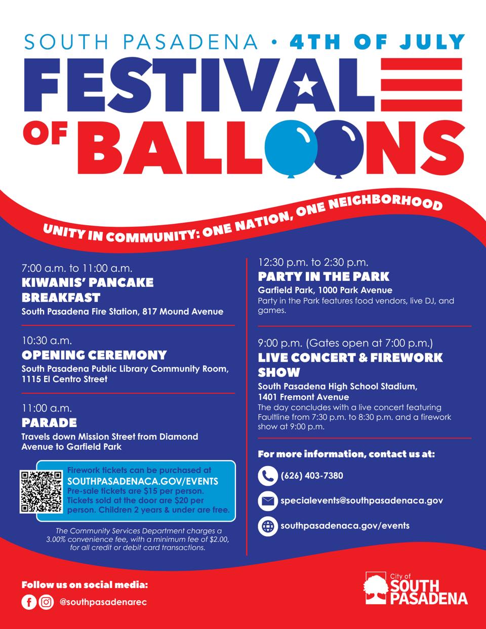 | The South Pasadenan | South Pasadena News PHOTO: City of South Pasadena | The South Pasadenan | South Pasadena's Festival of Balloons Returns July 4, Celebrating "Unity in Community"