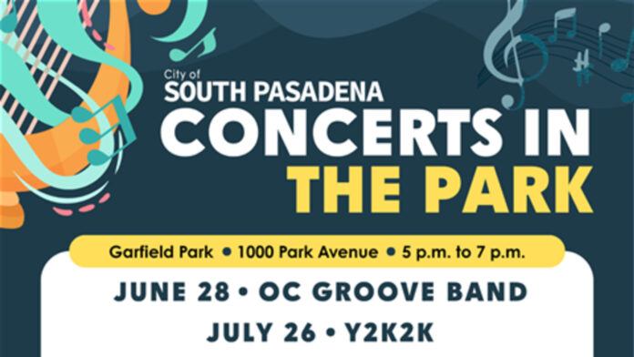 Graphic: City of South Pasadena | The South Pasadenan | Concert in the Park: OC Groove Band