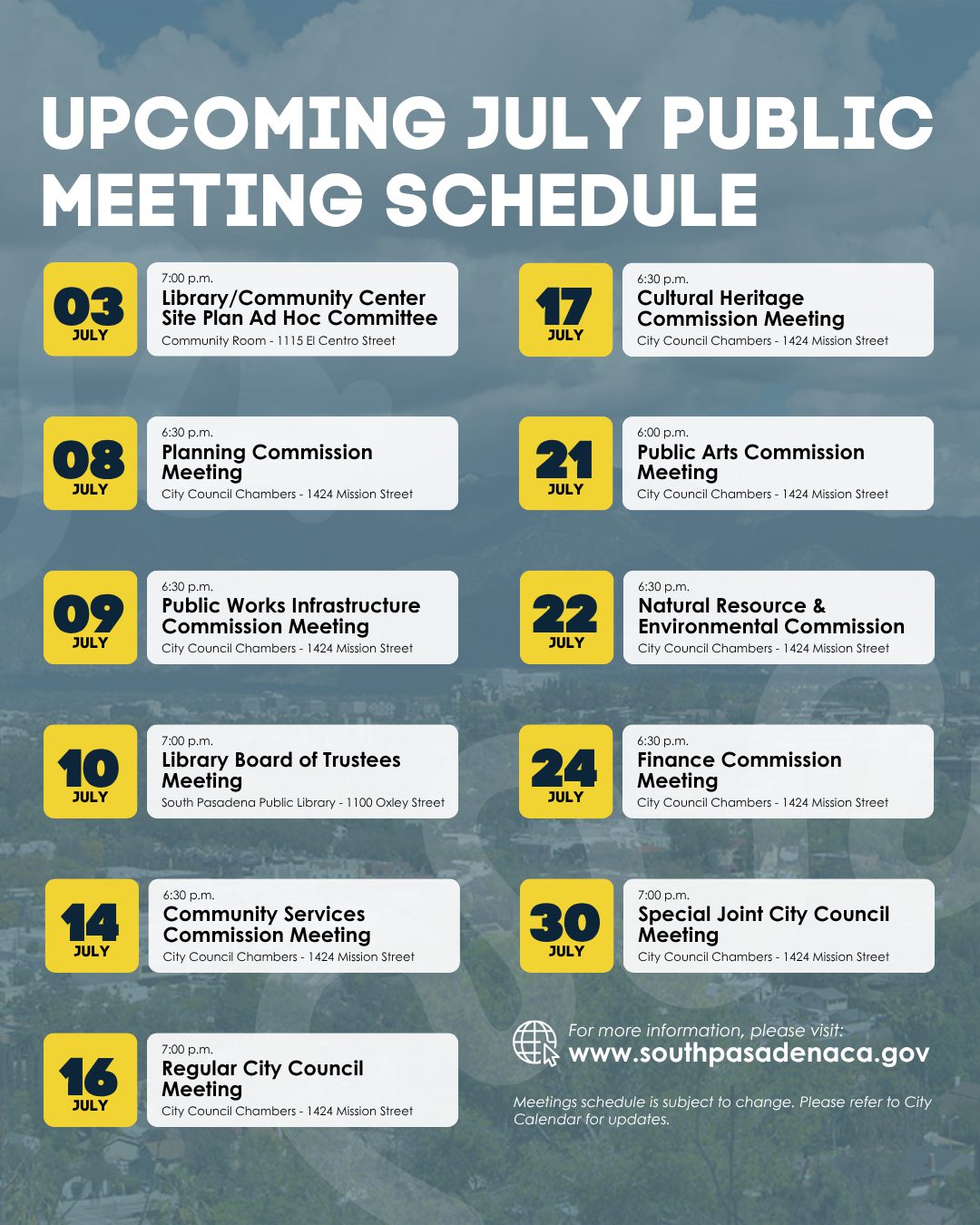 | The South Pasadenan | South Pasadena News PHOTO: SPPL | The South Pasadenan | Meeting Schedule