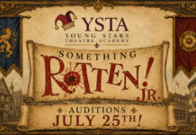 Auditions Now Open: Join the Cast of YSTA’s Something Rotten! Jr. this Fall Graphic: YSTA | The South Pasadenan | Audition for YSTA’s Upcoming Production of Something Rotten! Jr.