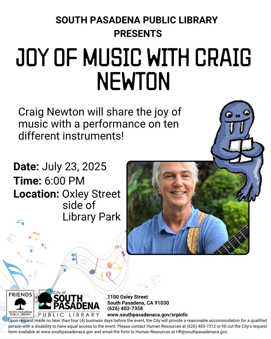 | The South Pasadenan | South Pasadena News PHOTO: SPPL | The South Pasadenan | The Joy of Music with Craig Newton