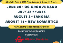 South Pasadena Garfield Park | Sangria Brings Vibrant Latin Rhythms to Free Summer Concert Series Graphic: City of South Pasadena | The South Pasadenan | 2026 Concerts in the Park