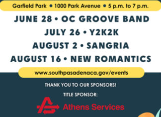 South Pasadena Garfield Park | Sangria Brings Vibrant Latin Rhythms to Free Summer Concert Series Graphic: City of South Pasadena | The South Pasadenan | 2026 Concerts in the Park