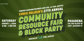 Graphic: LA Fire Justice | The South Pasadenan | Annual Block Party Returns to Pasadena with R&B Star Jon B and Eaton Fire Recovery Focus