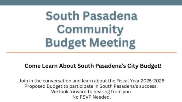 PHOTO: City of South Pasadena Finance Department | The South Pasadenan | Community Budget Meeting