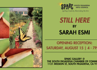 Exploring Identity & Resilience: Sarah Esmi’s “STILL HERE” Solo Exhibition at SPARC Gallery Graphic: SPARC | The South Pasadenan | STILL HERE by Sarah Esmi