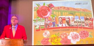 Tournament of Roses President Terry Madigan Welcomes SPUSD Employees to the New School Year PHOTO: SPUSD | The South Pasadenan | Pasadena Tournament of Roses President Terry Madigan welcomes SPUSD faculty and staff to the new school year.