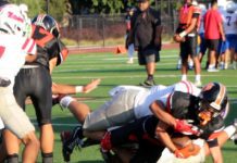 Photos by Henk Friezer | The South Pasadenan | South Pasadena High held a scrimmage last Friday night against San Gabriel in preparation to its season opener against visiting El Segundo. Non-league action gets underway on Friday, August 22, at 7 p.m.