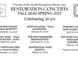 PHOTO: Restoration Concerts | The South Pasadenan | South Pasadena Public Library Announces 30th Restoration Concert Season