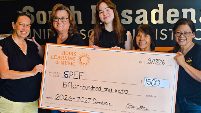 PHOTO: Hodis Learning and Music | The South Pasadenan | Hodis Learning & Music Donates $1,500 to SPEF