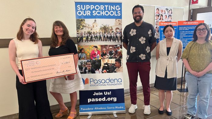 PHOTO: Hodis Learning & Music | The South Pasadenan | $1,500 Donation to PEF