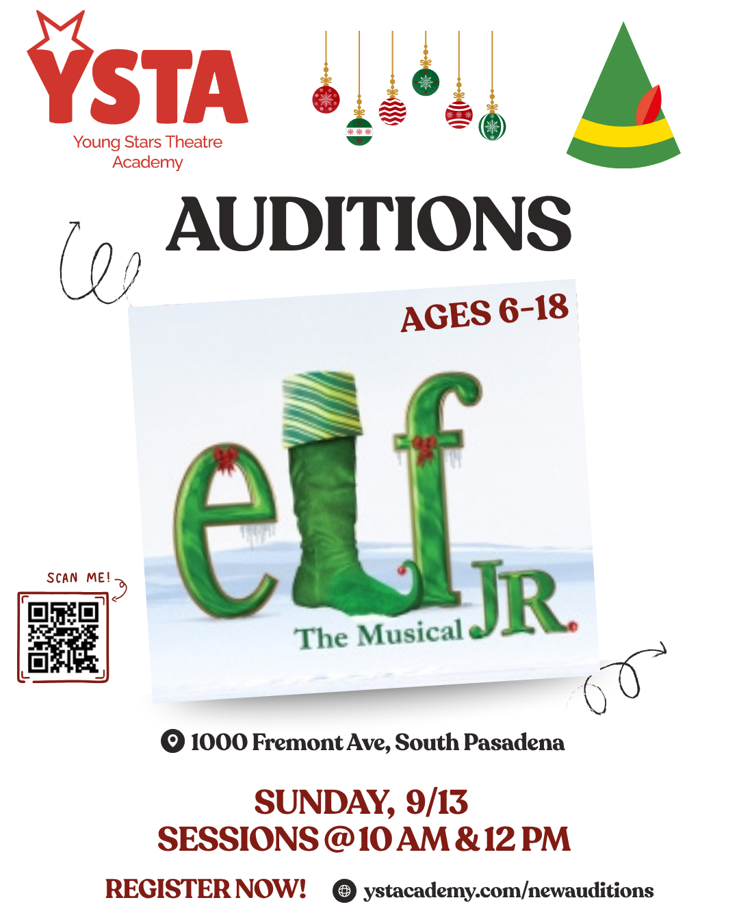 Graphic: YSTA | The South Pasadenan | Auditions Open for YSTA Holiday Production of Elf Jr.