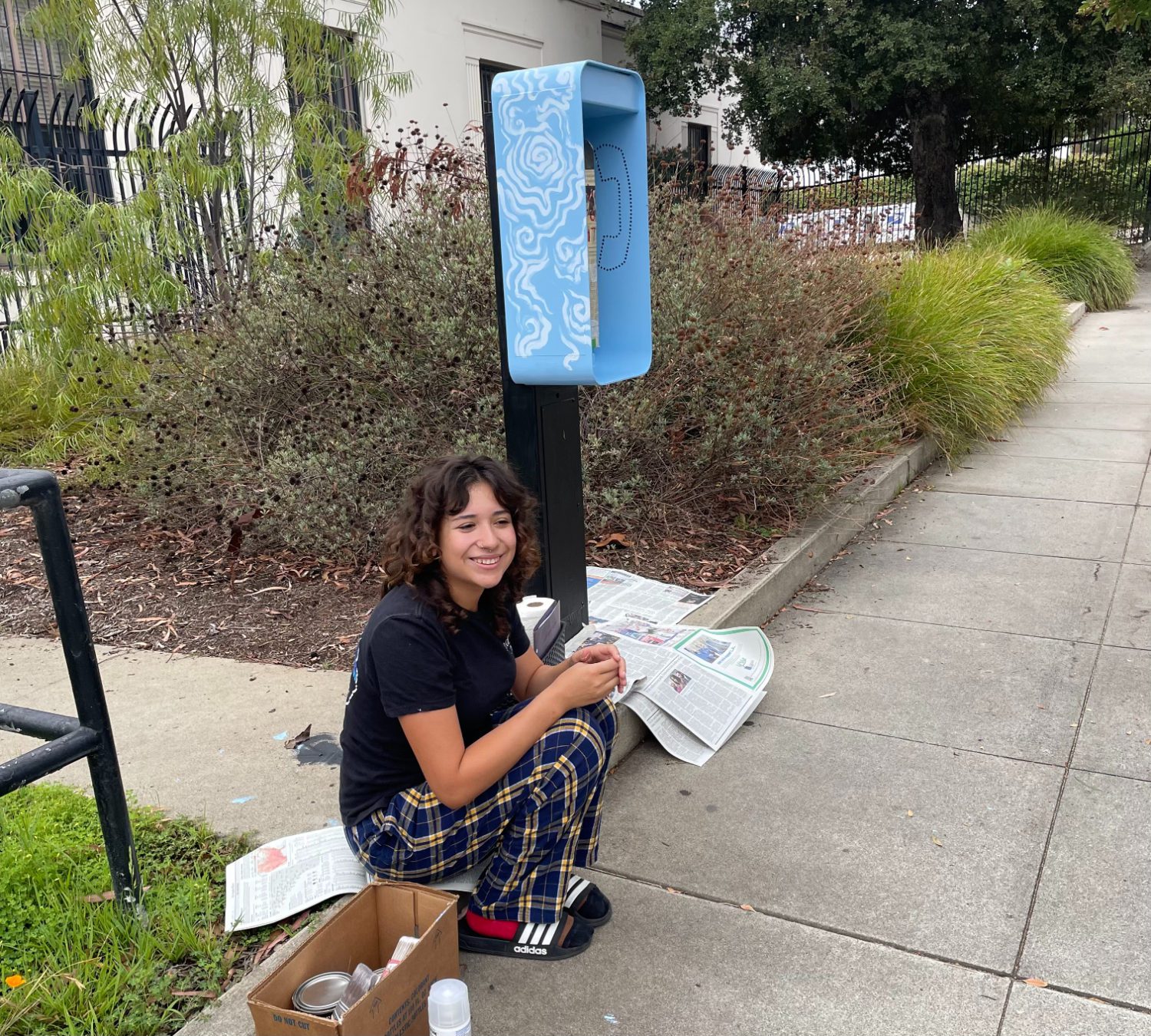 PHOTO: South Pasadena Beautiful | The South Pasadenan | Andrea Wilgoren takes a break while work is in progress, September 2025