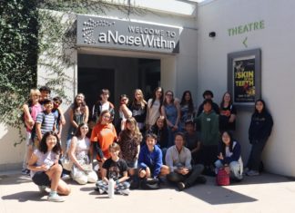 SPMS Advanced Drama Class Experiences “The Skin of Our Teeth” PHOTO: SPMS students visit A Noise Within Theatre in Pasadena. (Photo Courtesy of Schuyler Mastain)
