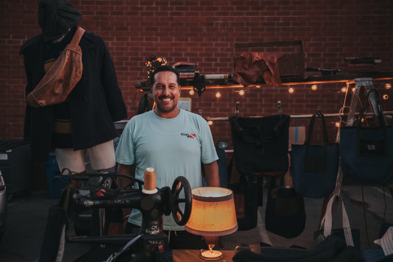 | The South Pasadenan | South Pasadena News PHOTO: Vanessa Van Valkenberg | Hotbox Vintage Event:'Too Hot to be Poor' | Jorge Rodriguez – Ferni Pack custom leather totes, backpacks, crossbodys (@chavobags)