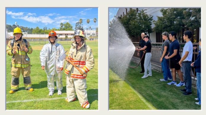 PHOTO: SPUSD | The South Pasadenan | SPHS students take part in emergency services exercises during their PCC Fire Technology course at the high school
