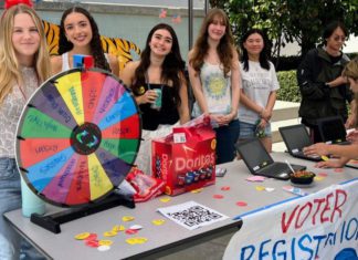 SPHS students hosted the annual voter registration drive from September 22-26, 2025. (Photo Courtesy of South Pasadena High School)