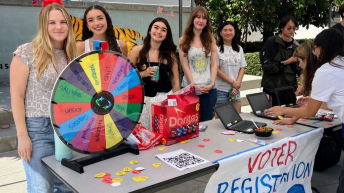 SPHS students hosted the annual voter registration drive from September 22-26, 2025. (Photo Courtesy of South Pasadena High School)