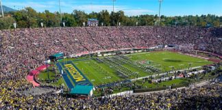 2026 College Football Playoff Quarterfinal at Rose Bowl: Tickets On Sale August 22 PHOTO: Jonathan Williams | The South Pasadenan | Rose Bowl Football 2024: No. 1 Michigan and No. 4 Alabama face-off in the College Football Playoff Semifinal at the Rose Bowl Game.