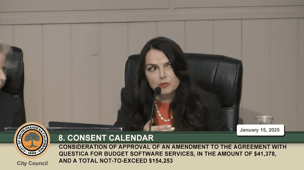 South Pasadena City Council Meeting Jan 15, 1015 | The South Pasadenan | Councilmember Sheila Rossi on finance software details and clarification
