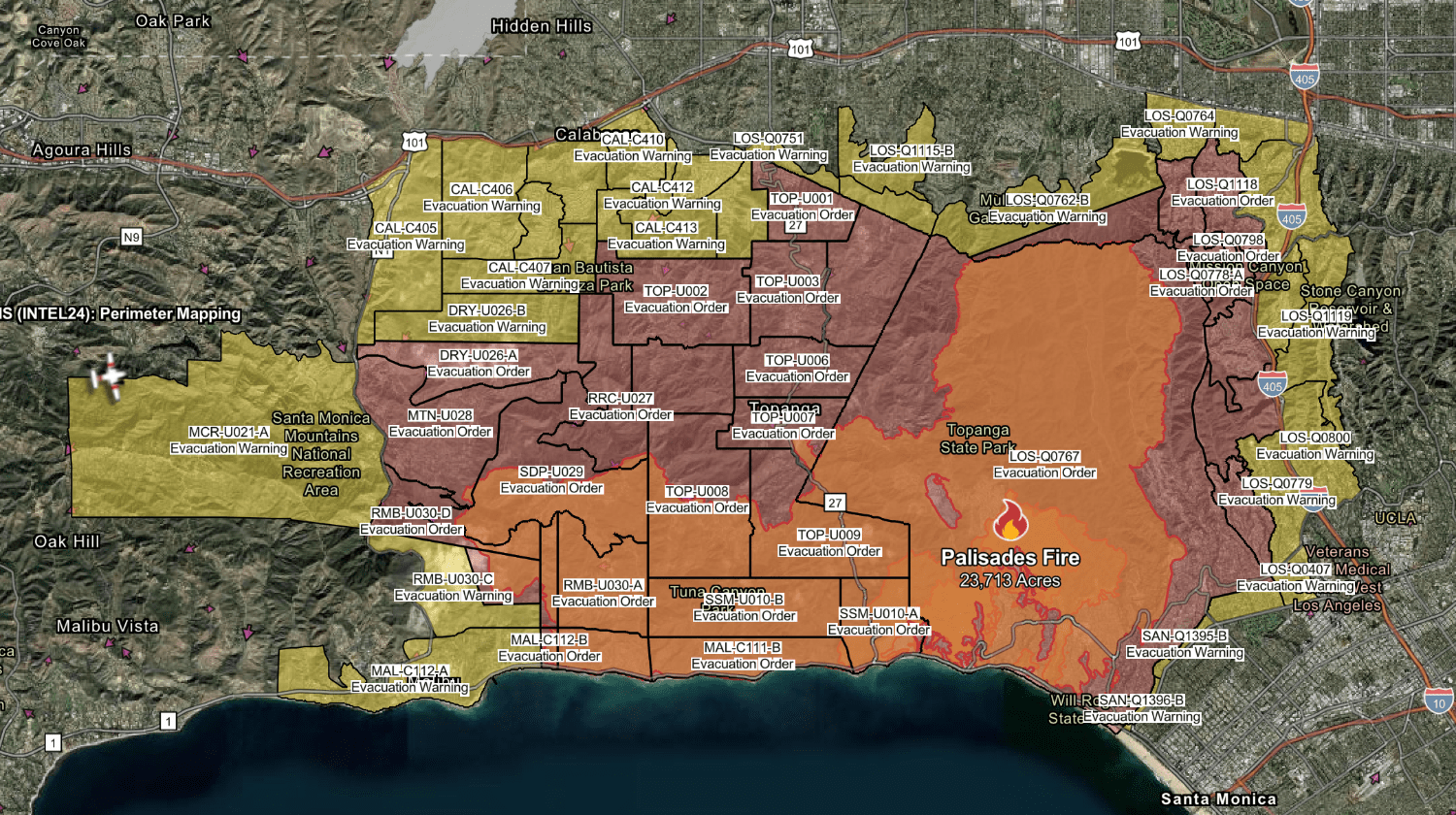 | The South Pasadenan | South Pasadena News South Pasadenan News | CALFIRE UPDATED MAP JAN 15 2025 | Pacific Palisades Fire Situation Overview