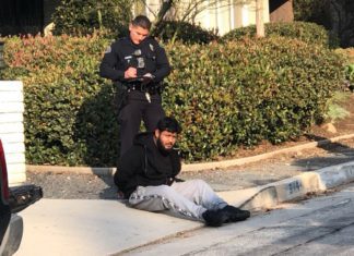 PHOTO: Curt H. | South Pasadena News | South Pasadena Police Department (SPPD) catch and arrest suspect for burglary Tuesday afternoon. Suspect posing as yard worker.