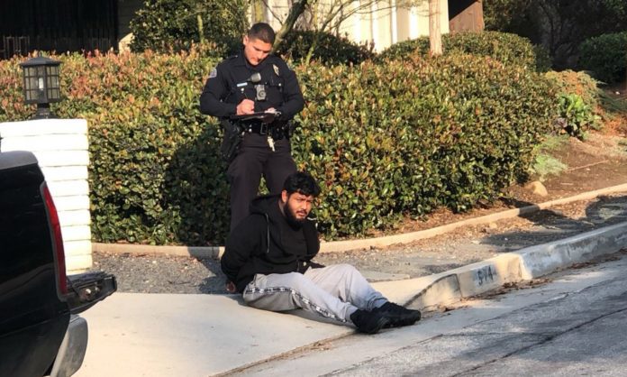 PHOTO: Curt H. | South Pasadena News | South Pasadena Police Department (SPPD) catch and arrest suspect for burglary Tuesday afternoon. Suspect posing as yard worker.