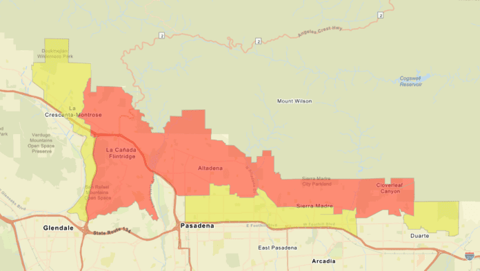 SOURCE GRAPHIC MAP: Updated Wednesday AM - LAFDRP FIRE EVACUATION ZONES