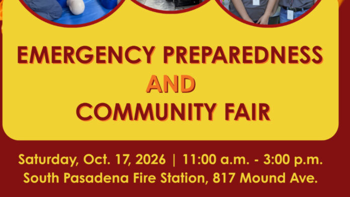 Graphic: City of South Pasadena | The South Pasadenan | Emergency Preparedness and Community Fair