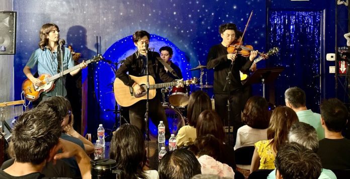 Live Entertainment at Jeweled Universe on Mission Street in South Pasadena. Get your tickets - seating is limited. Pictured: Wild Peacock Preservation Society featuring Henry Zhao. The Licata Brothers, Daniel Markus, and Edward Pan.