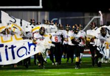PHOTO: Dan Rider | The South Pasadenan News | Tigers Roll Past San Marino in Football. South Pasadena High snapped a two game losing streak to rival San Marino, handing the Titans a 24-17 loss on the road in the 70th meeting between the two schools