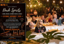 Raise A Glass To The Up-And-Coming: South Pasadena’s Signature Event ‘Dark Spirits’ Backs Foster Youth – Get Your Tickets! 'Dark Spirits' dinner, whiskey, bourbon tasting & cigars on Sat, Nov 7, 2026; crowd at a banquet in the background.