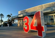 PHOTO: Provided by Mark Langill/Los Angeles Dodgers | Fernando Valenzuela’s uniform number 34 was retired by the Dodgers in 2023