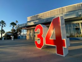 PHOTO: Provided by Mark Langill/Los Angeles Dodgers | Fernando Valenzuela’s uniform number 34 was retired by the Dodgers in 2023