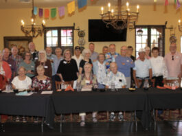 PHOTO: Sheila Tomlin | The South Pasadenan | South Pasadena High School Class of 1961 alums lined up for a group photo at their reunion luncheon marking 65 years since their graduation at Mijares Mexican Restaurant on October 14, 2026.