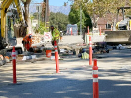 Photo: Steven Lawrence | South Pasadenan News | Streets infrastructure replacement work near the ostrich farm neighborhood in October 2026. Water and sewer line replacements, which involved a couple of weeks of digging up the streets jackhammering concrete saw road closures and diversions. The street would be repaired after this work is done.